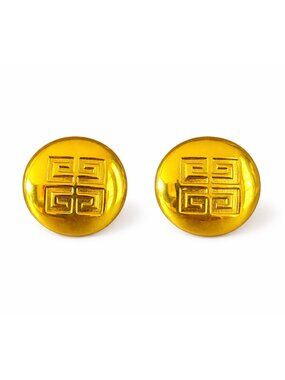 Vintage Givenchy 4G Logo Gold Clip-On Earrings – Classic Designer